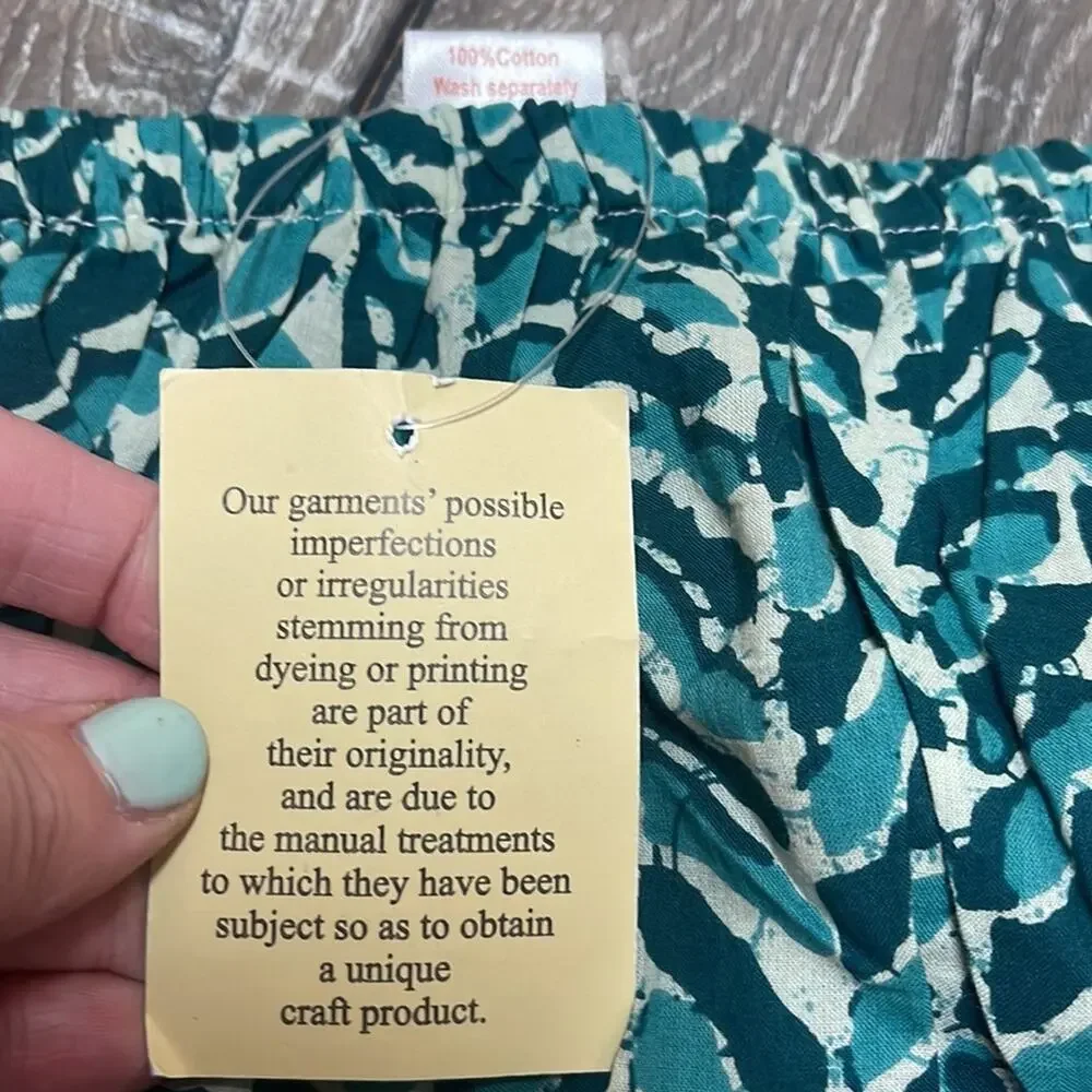 Yo Baby Made in India Teal Print Diaper Cover Size 18-24 Months NWT